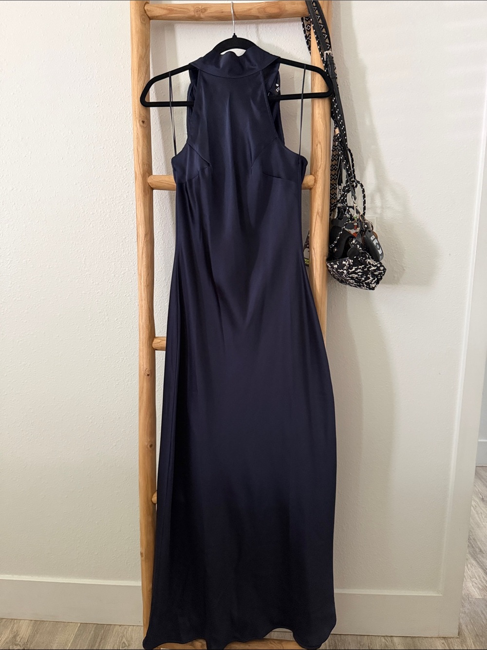 Steve Madden Navy High-Neck Maxi Dress